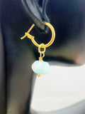 Larimar Earrings, Gold Earrings, Natural Gemstone Jewelry, N5117