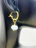 Larimar Earrings, Gold Earrings, Natural Gemstone Jewelry, N5117