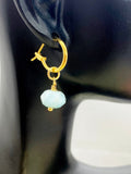 Larimar Earrings, Gold Earrings, Natural Gemstone Jewelry, N5117