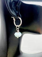Larimar Earrings, Silver Earrings, Natural Gemstone Jewelry, N5118