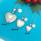 Best Christmas Gift Silver Heart Flower Locket Pendant Necklace, Love Necklace, Keepsake Photo Frame Charm, Stainless Steel Locket, N5128