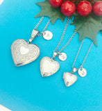 Best Christmas Gift Silver Heart Flower Locket Pendant Necklace, Love Necklace, Keepsake Photo Frame Charm, Stainless Steel Locket, N5128