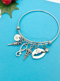 Medical School Graduation Gift, Caduceus Medical Syringe Stethoscope Nurse Cross Hat Bracelet, Nurse Student Gift, Nursing Gift, N5129