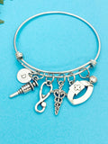 Medical School Graduation Gift, Caduceus Medical Syringe Stethoscope Nurse Cross Hat Bracelet, Nurse Student Gift, Nursing Gift, N5129