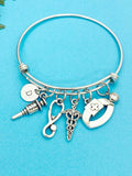 Medical School Graduation Gift, Caduceus Medical Syringe Stethoscope Nurse Cross Hat Bracelet, Nurse Student Gift, Nursing Gift, N5129