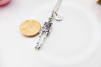 Silver Skeleton Necklace, Halloween Gift, Personized Gift, N449F