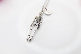 Silver Skeleton Necklace, Halloween Gift, Personized Gift, N449F