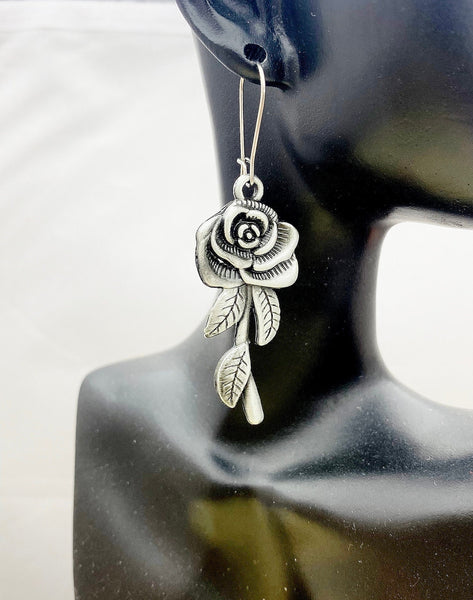Rose Earrings, Stainless Steel Hypoallergenic Earrings, N5136