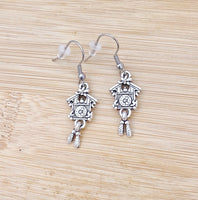 Coo Coo Clock Earrings, Cuckoo Clock Charm, Stainless Steel Hypoallergenic Earrings, N5123