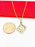 Bingo Necklace, Gold Necklace, Birthday Gift, Good Luck Charm Gifts, N380A