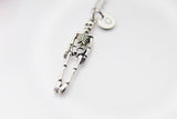 Silver Skeleton Necklace, Halloween Gift, Personized Gift, N449F