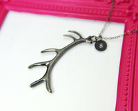 Black Deer Elk Antler Necklace Gift, Personalized Gift, N5134