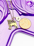 Gold Pug Dog Necklace, N483-A