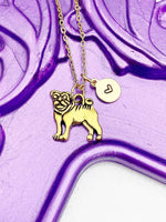 Gold Pug Dog Necklace, N483-A