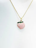 Gold Peach Necklace, Birthday Gift, Girlfriend Gifts, N3582-A