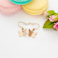 Butterfly Earrings, Rose Gold Earrings, N2770-A