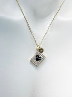 Gold Ace of Heart Necklace, Poker Gift, N5150