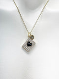 Gold Ace of Heart Necklace, Poker Gift, N5150