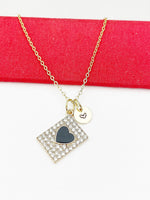 Gold Ace of Heart Necklace, Poker Gift, N5150