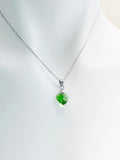 Love Heart Necklace, Heart Green Emerald Birthstone Jewelry, Romantic Gifts, Gifts for Wife, Gifts for Girlfriend, Birthstone Jewelry