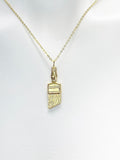 Gold Paint Brush Necklace, Painter Gift, N2013-A