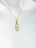 Gold Paint Brush Necklace, Painter Gift, N2013-A