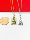 Eye Chart Necklace, Gold or Silver Necklace, Birthday Gift, Good Luck Charm Gifts, N403-A