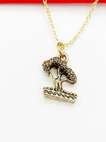 Bonsai Tree Necklace, Gold Necklace, Birthday Gift, Good Luck Charm Gifts, N5139