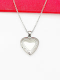 Stainless Steel Heart Locket Pendant Necklace, Love Necklace, Keepsake Photo Frame Charm, Personalized Customized, N5128A
