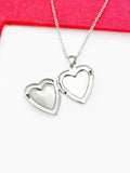 Stainless Steel Heart Locket Pendant Necklace, Love Necklace, Keepsake Photo Frame Charm, Personalized Customized, N5128A