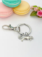 Manatee Keychain, Manatee Seal Sea Cow Ocean Fish Charm, Personalized Gift, N5156
