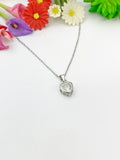 Silver Heart Cubic Zirconia Necklace, Women Gift, N5157