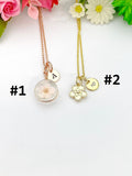 Rose Gold Cherry Blossom Necklace, Real Press Flower, Gold Sakura Necklace, Japanese Girlfriends Gift, N5158