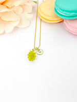 Grape Necklace, Gold Green Grape Necklace, Girlfriends Gift, N5159A