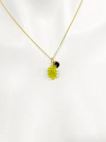 Grape Necklace, Gold Green Grape Necklace, Girlfriends Gift, N5159A