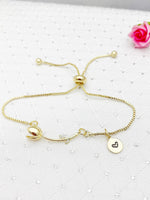 Tulip Bracelet, Gold Tulip Flower Gift, Bolo Bracelet, Personalized Gift, N2189B