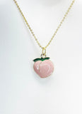 Gold Peach Necklace, Birthday Gift, Girlfriend Gifts, N3582-A