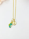 Seahorse Necklace, Gold Sea Horse Necklace, Ocean, Fish, Birthday Gift, N5169