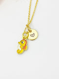 Seahorse Necklace, Gold Sea Horse Necklace, Ocean, Fish, Birthday Gift, N5169