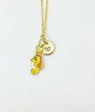Seahorse Necklace, Gold Sea Horse Necklace, Ocean, Fish, Birthday Gift, N5169