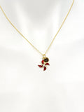 Pinwheel Necklace, Gold Beautiful Pinwheel Necklace, Red, Windmill Toy, Birthday Gift, N5171B