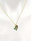 Pinwheel Necklace, Gold Beautiful Pinwheel Necklace, Green, Windmill Toy, Birthday Gift, N5171E