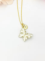 Butterfly Necklace, Gold Beautiful White Butterfly Necklace, Mom Gift, Birthday Gift, N5174A