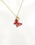 Butterfly Necklace, Gold Beautiful Butterfly Necklace, Mom Gift, Birthday Gift, N5174E