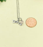 Dance Necklace, Dance Bracelet Bangle Option, Ballet Girl Gifts, N2665A