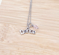 Dance Necklace, Dance Bracelet Bangle Option, Ballet Girl Gifts, N2665A