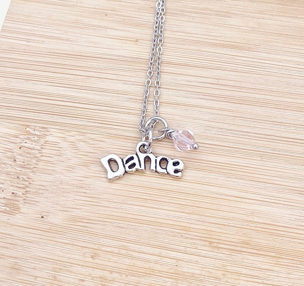 Dance Necklace, Dance Bracelet Bangle Option, Ballet Girl Gifts, N2665A