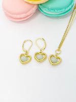 Jadeite Necklace, Jadeite Earrings, Heart Jade, Natural Jadeite, Gemstone Jewelry, N5177