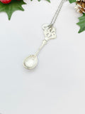 Large Silver Kitchen Utensil Spoon Necklace Personalized Gifts, N5145A