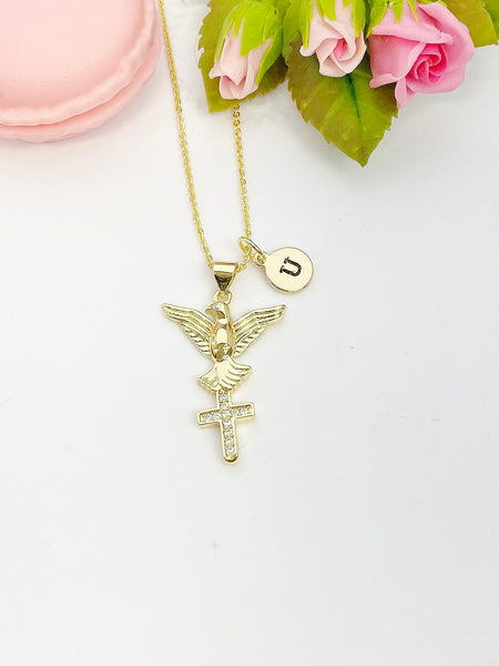 Holy Spirit Dove Cross Necklace, N4815-A
